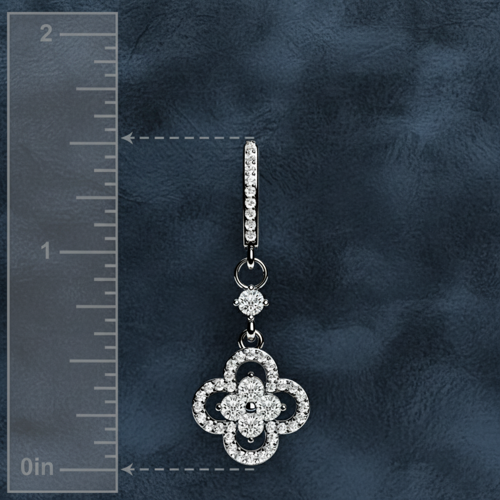 Exquisite Four Leaf Clover Diamond Pendant Necklace