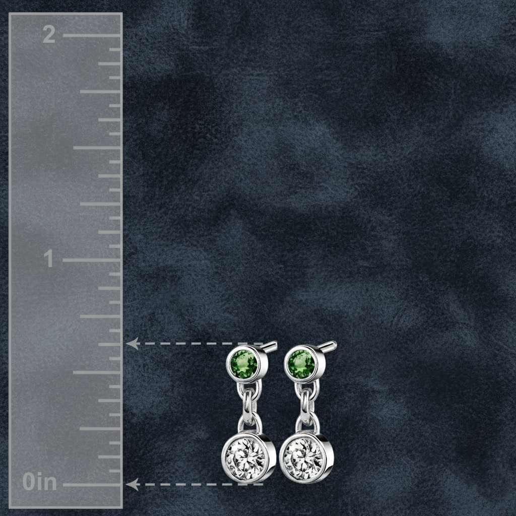 Luxurious Bezel Set Gemstone Drop Earrings