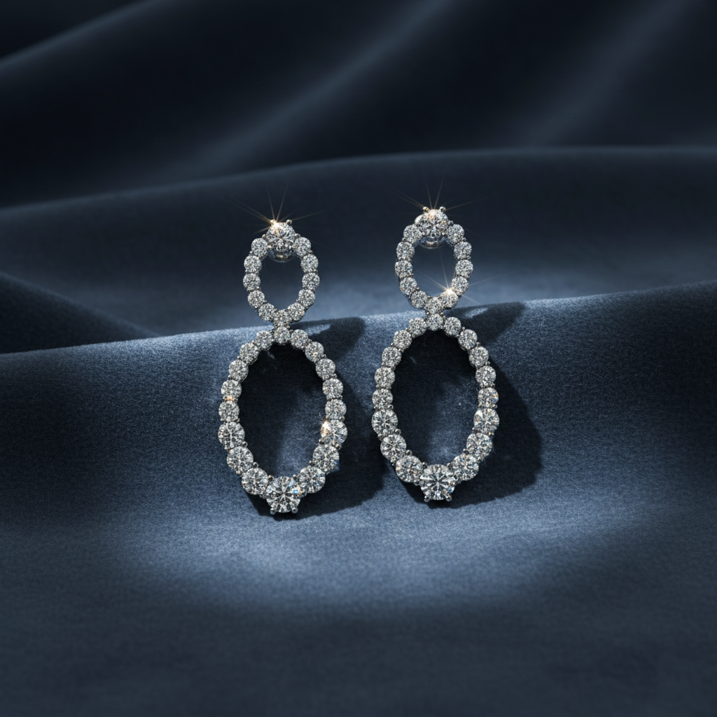 Exquisite Infinity Diamond Dangle Earrings