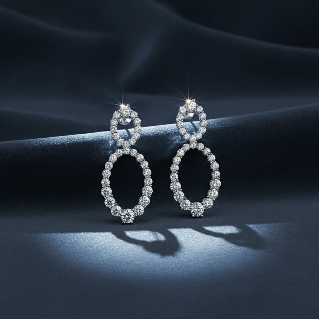 Exquisite Infinity Diamond Dangle Earrings