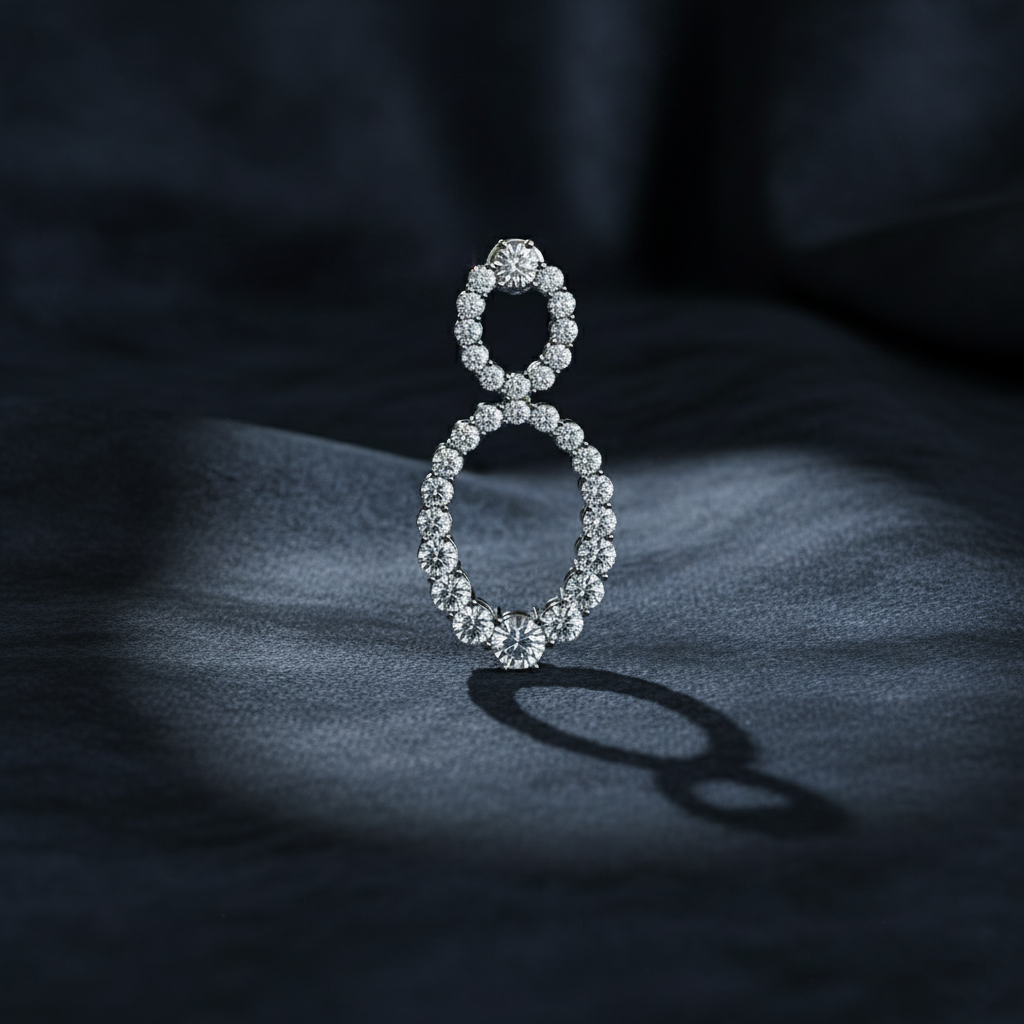 Exquisite Infinity Diamond Dangle Earrings