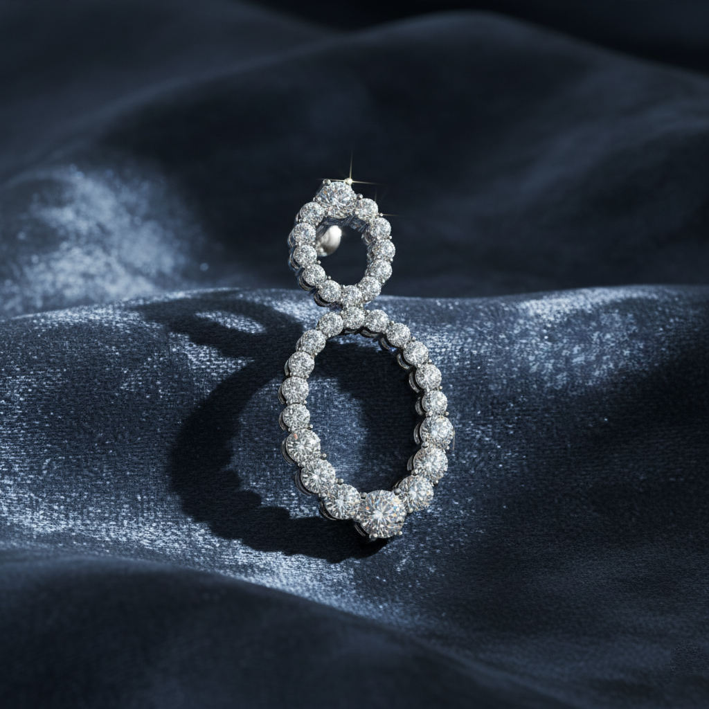 Exquisite Infinity Diamond Dangle Earrings