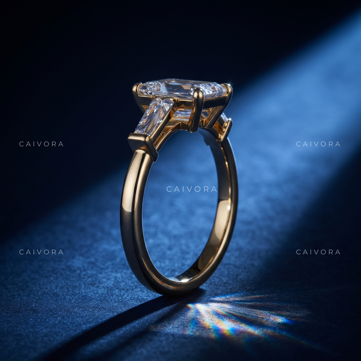 Modern Elegance Framed by Emerald Cut Brilliance