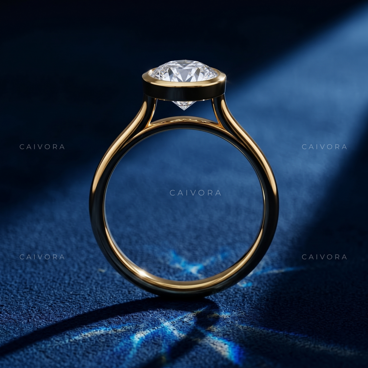 Oval Diamond Minimalist Bezel Engagement Ring