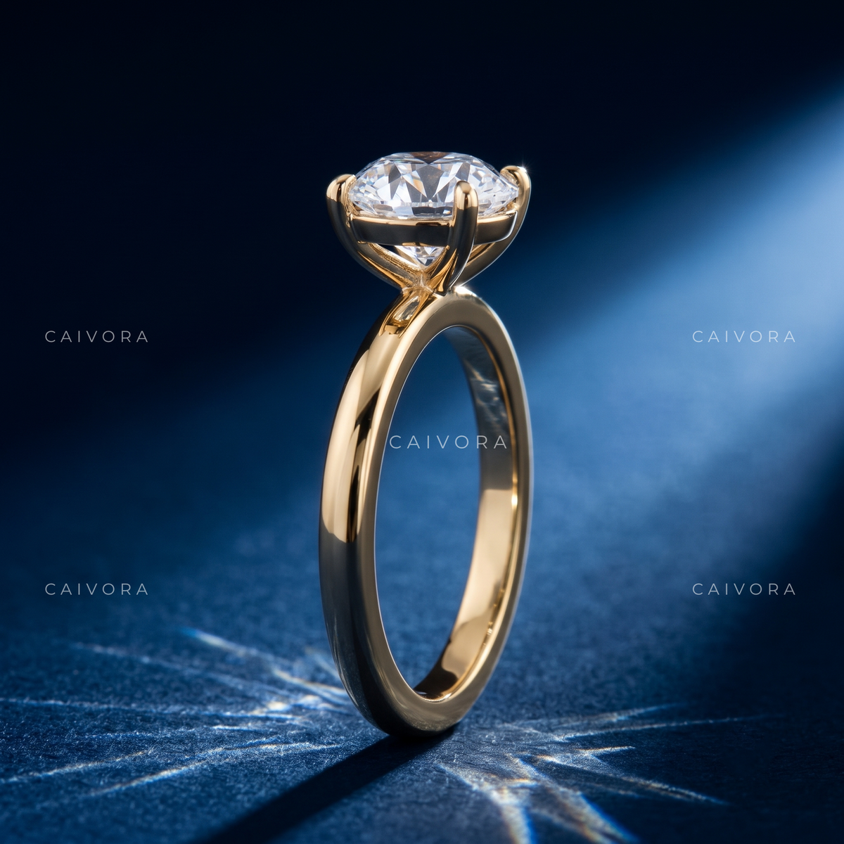 Portuguese Cut Four Prong Solitaire Engagement Ring