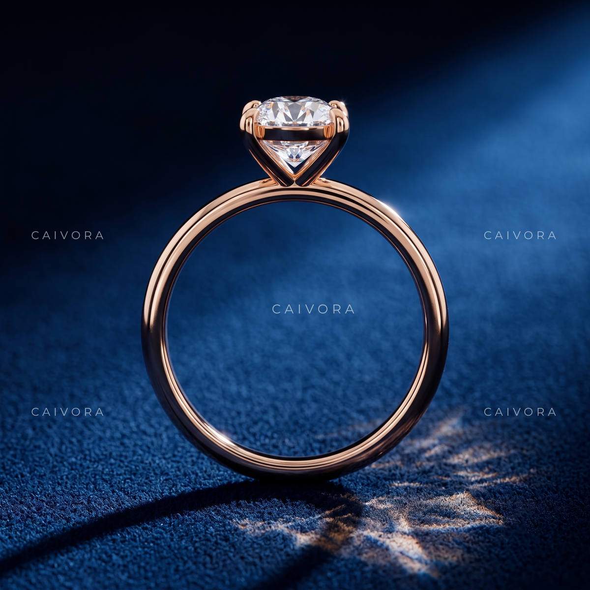 Moval Cut Four Prong Solitaire Engagement Ring