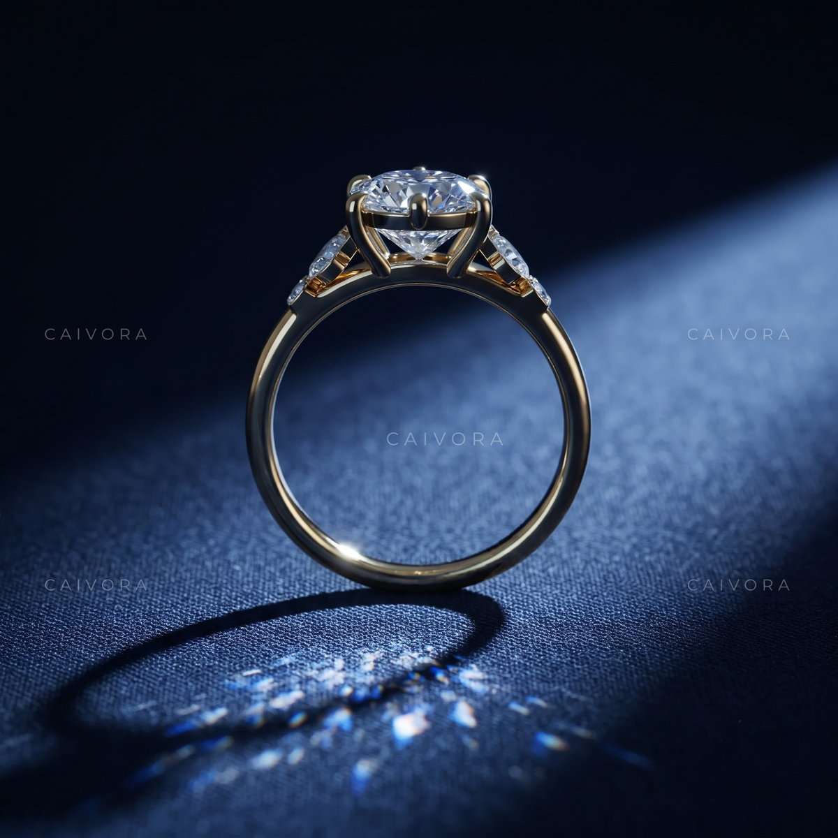 Dutch Marquise Diamond Floral Engagement Ring