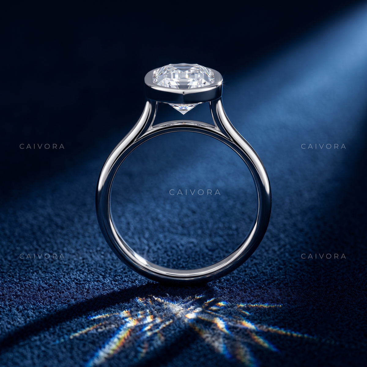 Pear Shaped Bezel Set Engagement Ring