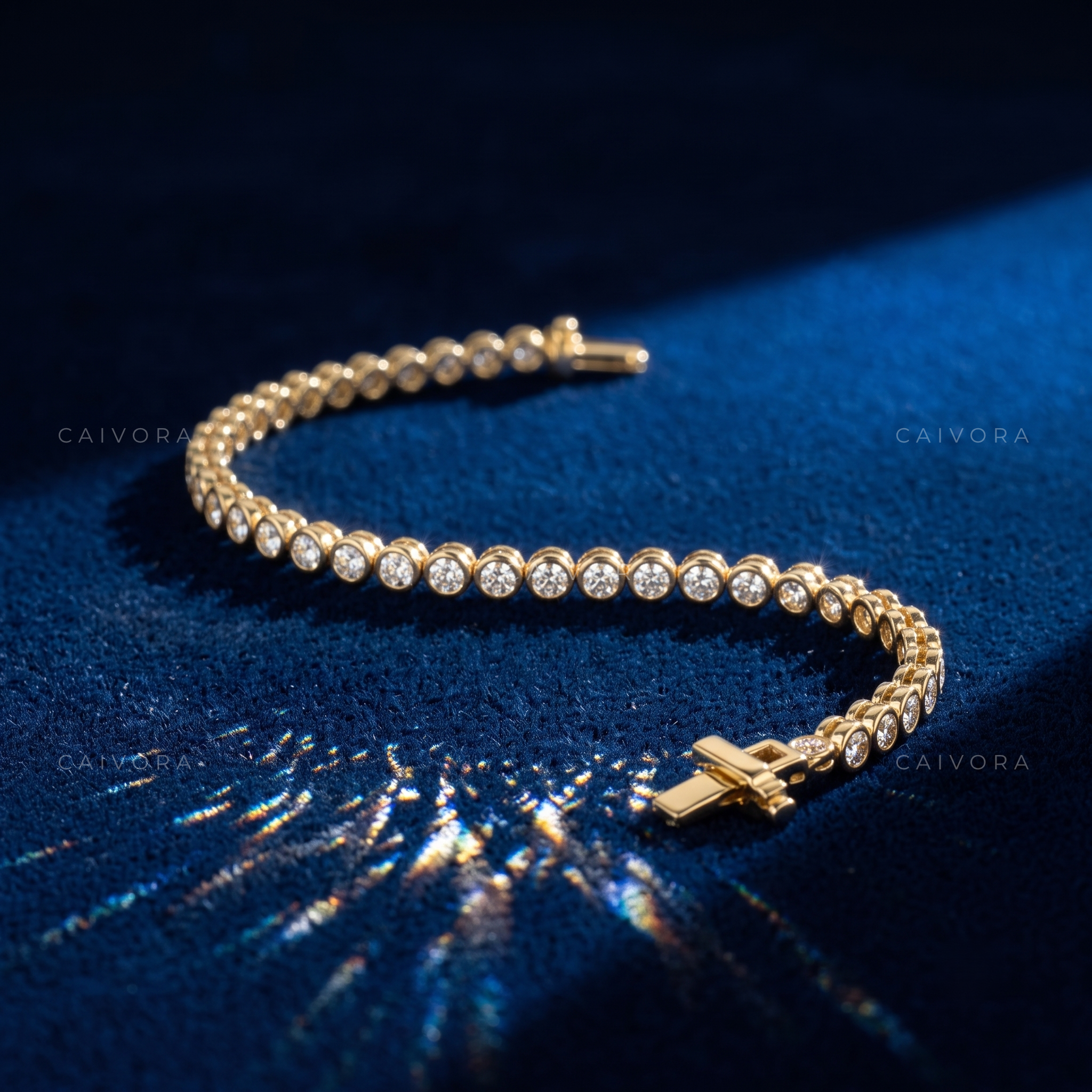 Modern Round Bezel Tennis Bracelet