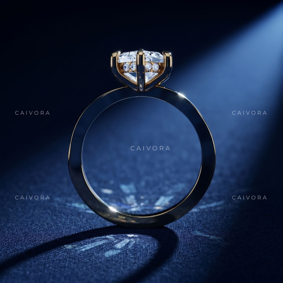 Modern Sophistication with an Elongated Hexagon Step Cut Center