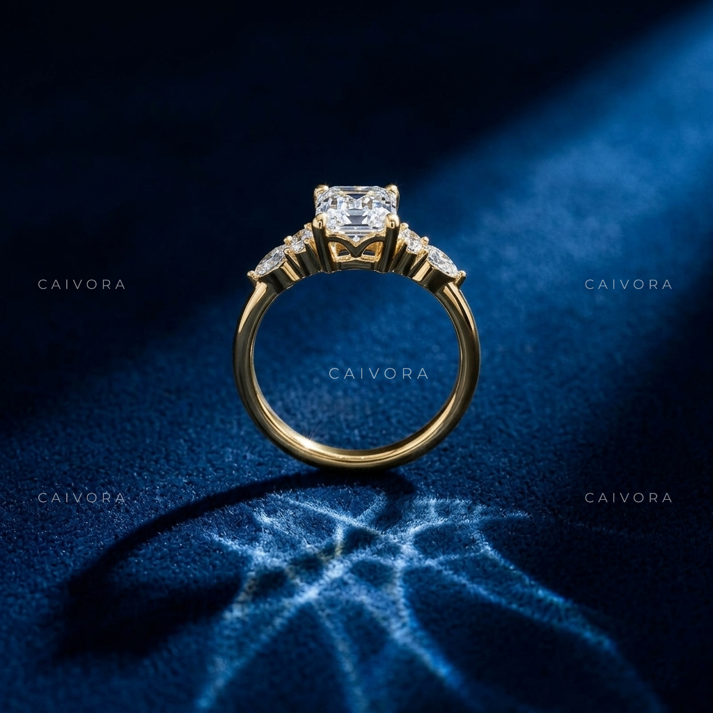 Refined Triana Engagement Ring Showcasing an Emerald Cut Diamond