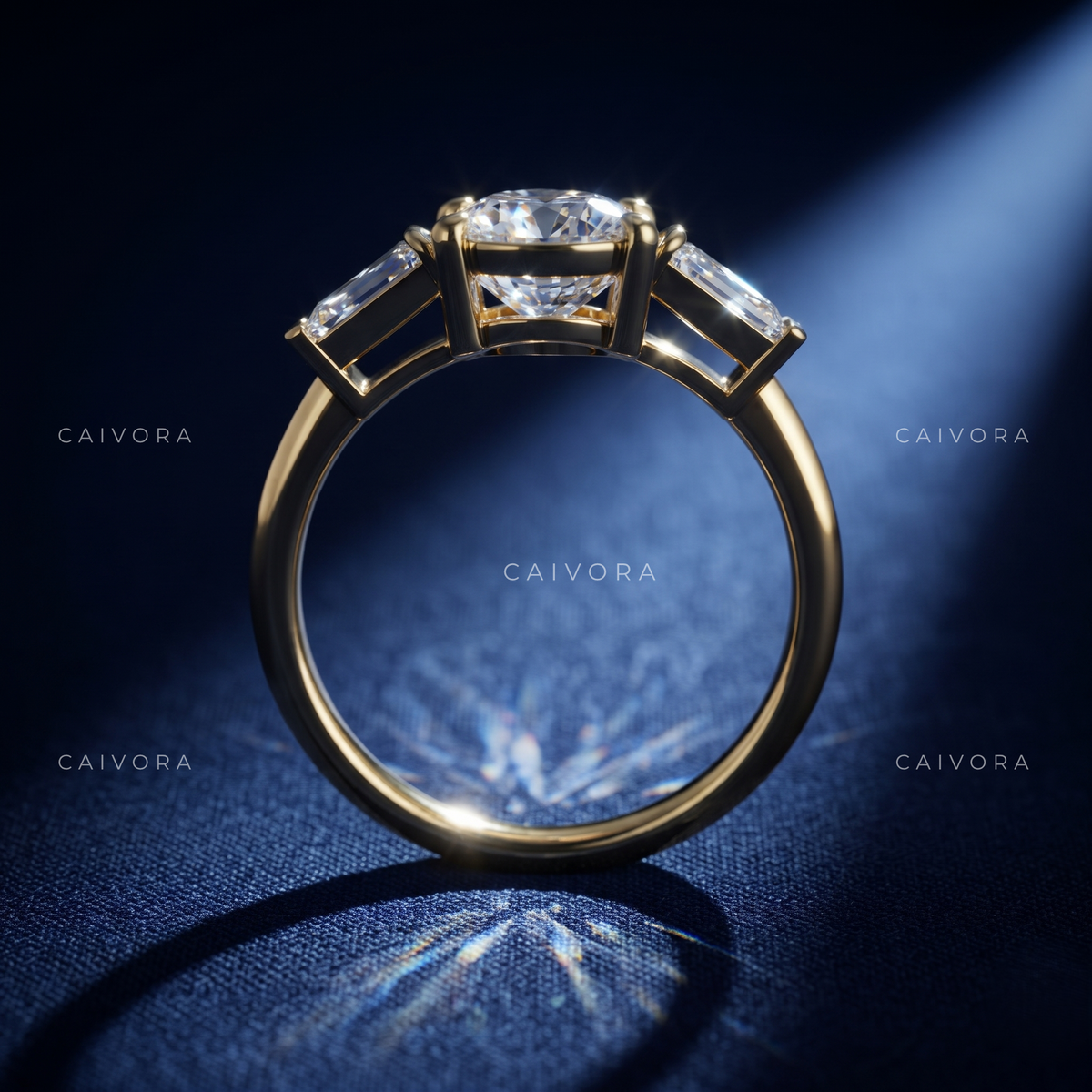 Elongated Brilliance in an Oval Cut Three Stone Setting
