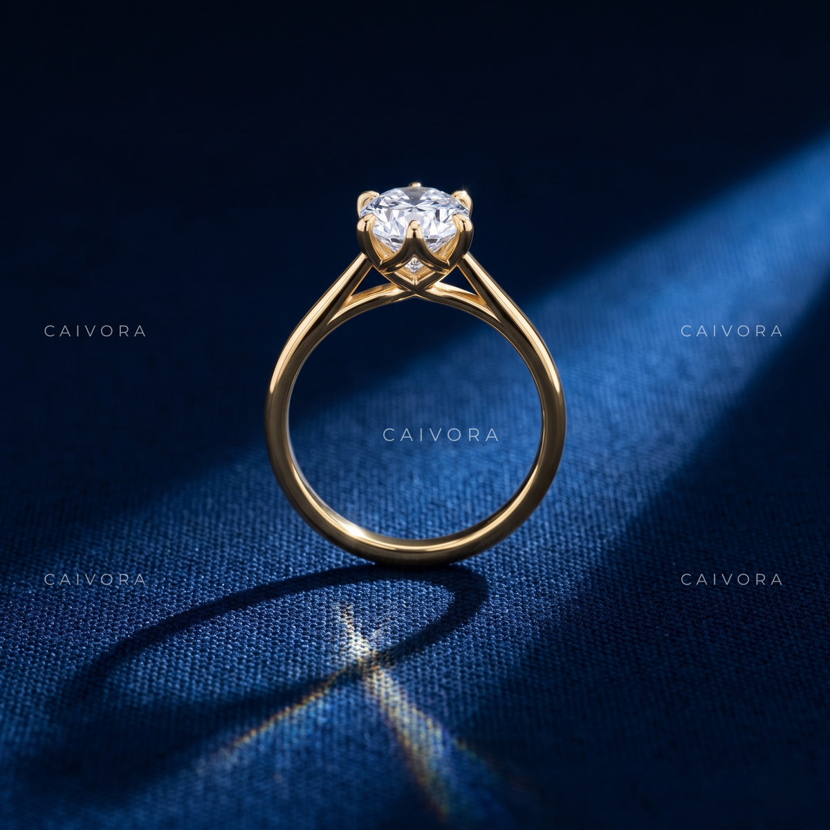 Timeless Tapered Cathedral Engagement Ring with an Oval Cut Diamond