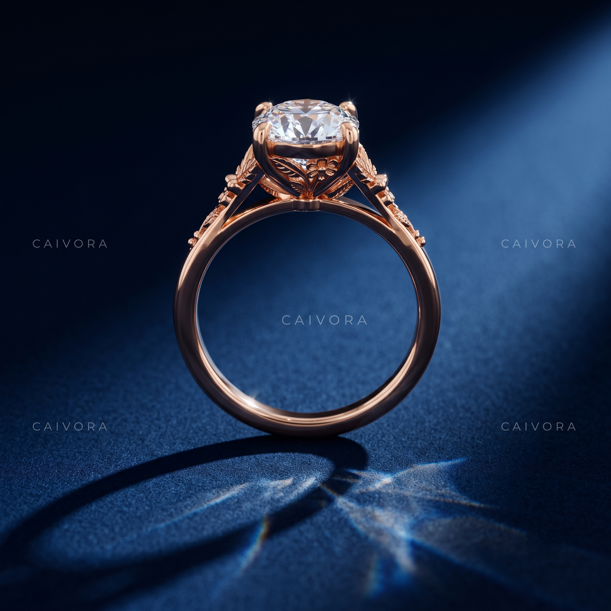 Isadora Sculpted Diamond Ring Featuring a Moval Cut