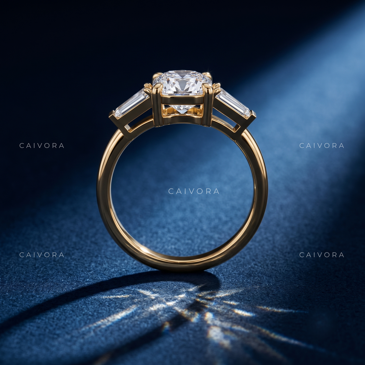 Icy Brilliance with a Crushed Ice Elongated Cushion Center