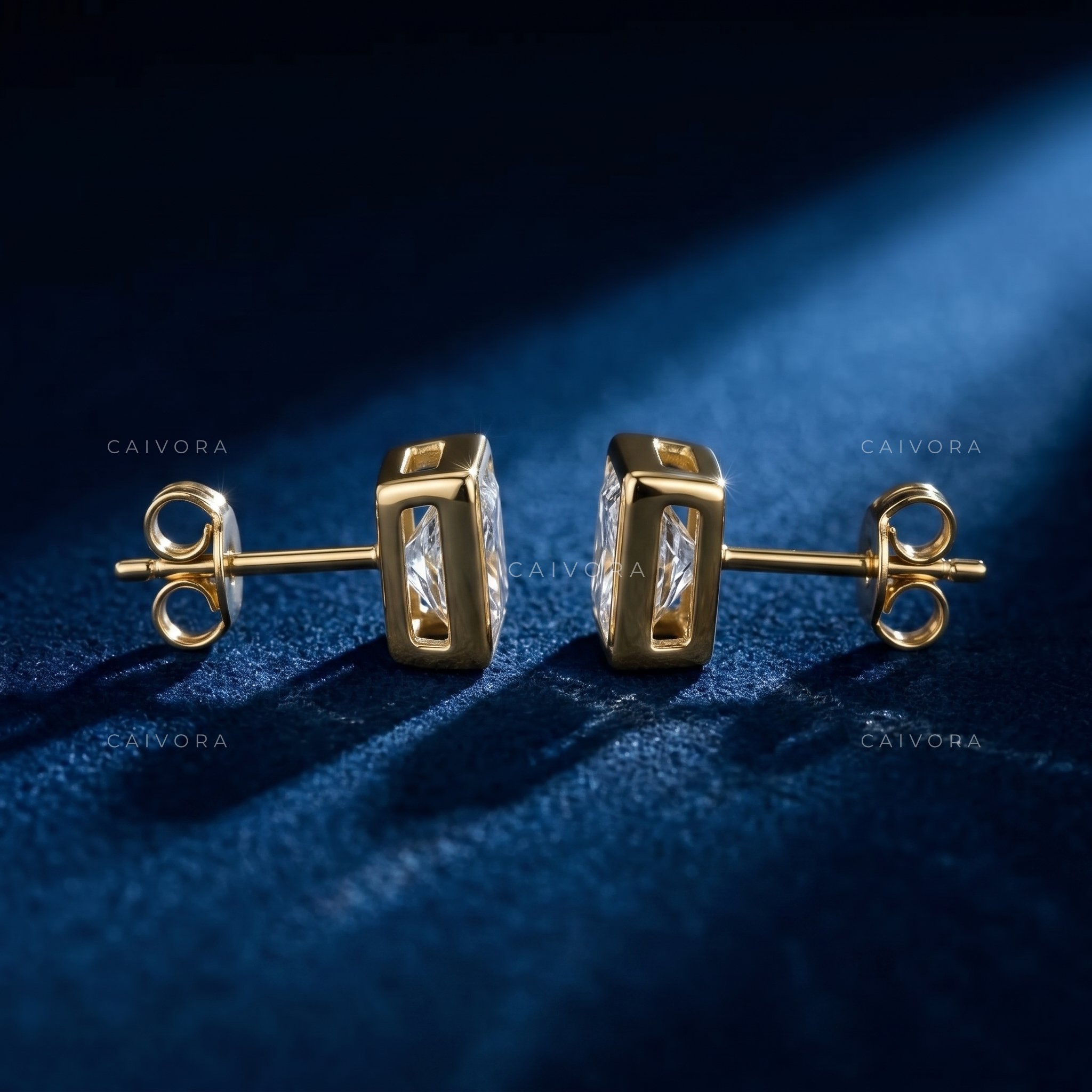 Regent Princess Bezel Stud Earrings