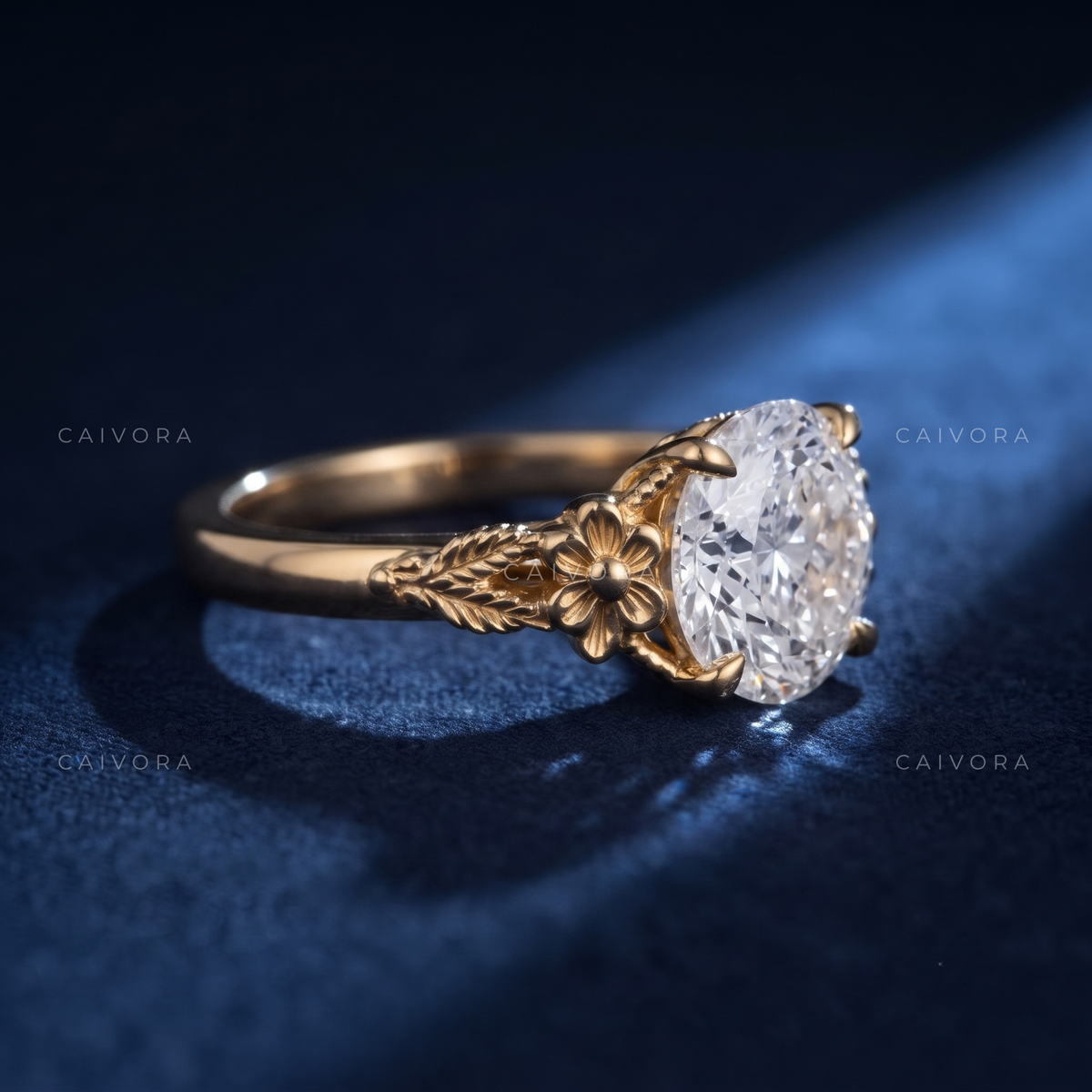 Solenne Sculpted Engagement Ring with Portuguese Cut Diamond