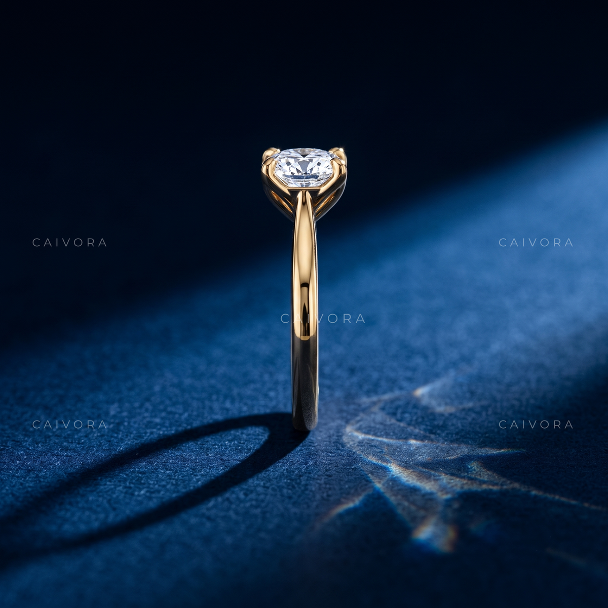 Cushion Cut Hidden Halo Pavé Tulip Engagement Ring