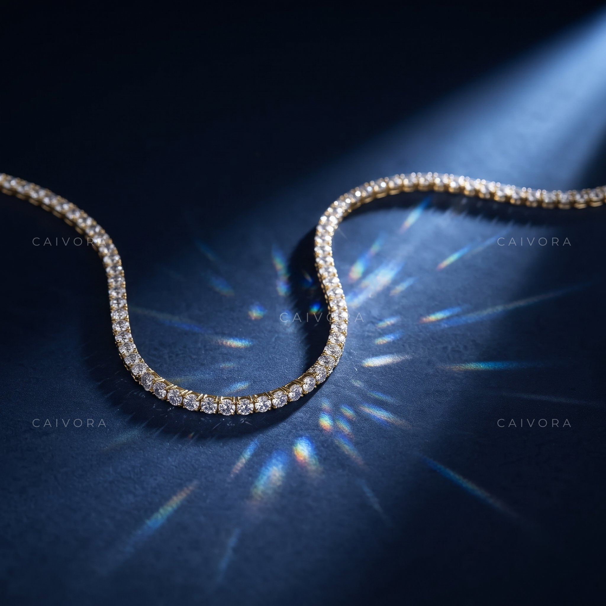 Round Lab-Grown Diamond Tennis Necklace
