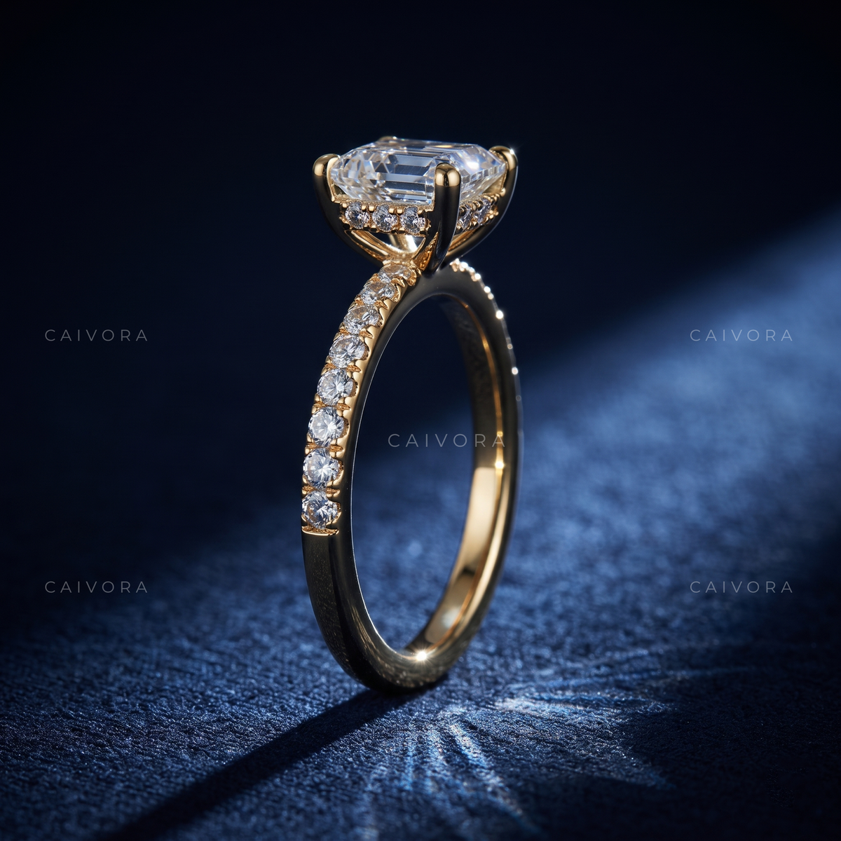 Elegant Twist Band Engagement Ring with Asscher Cut Diamond