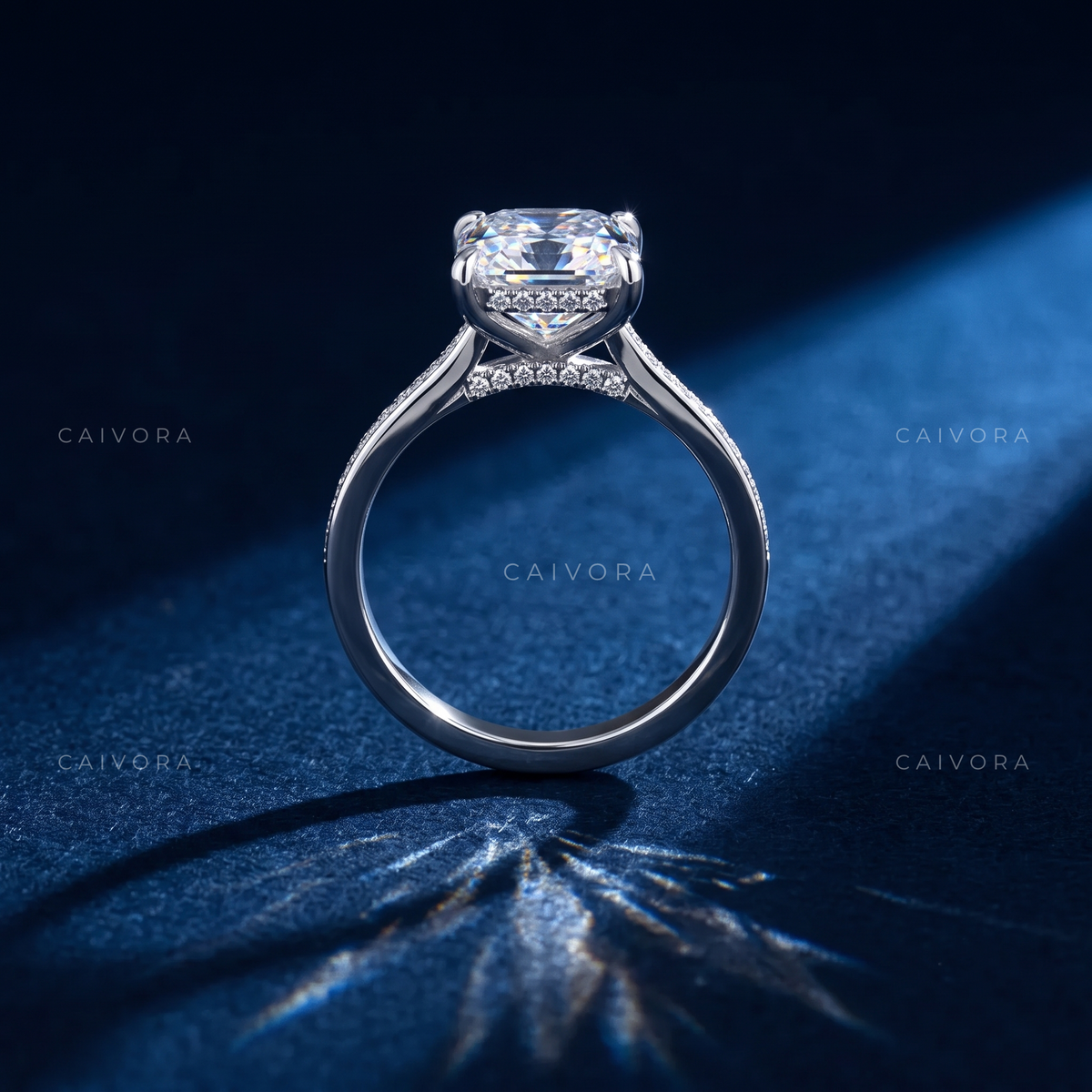 Princess Cut Diamond Modern Architectural Engagement Ring