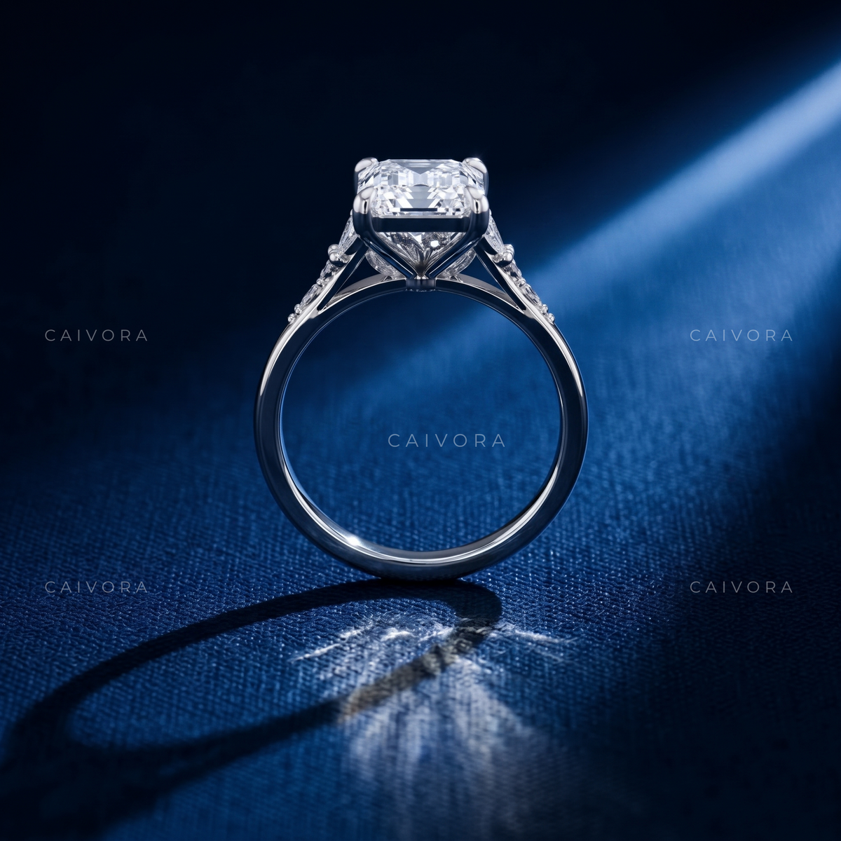 Seraphine Sculpted Engagement Ring with Radiant Diamond