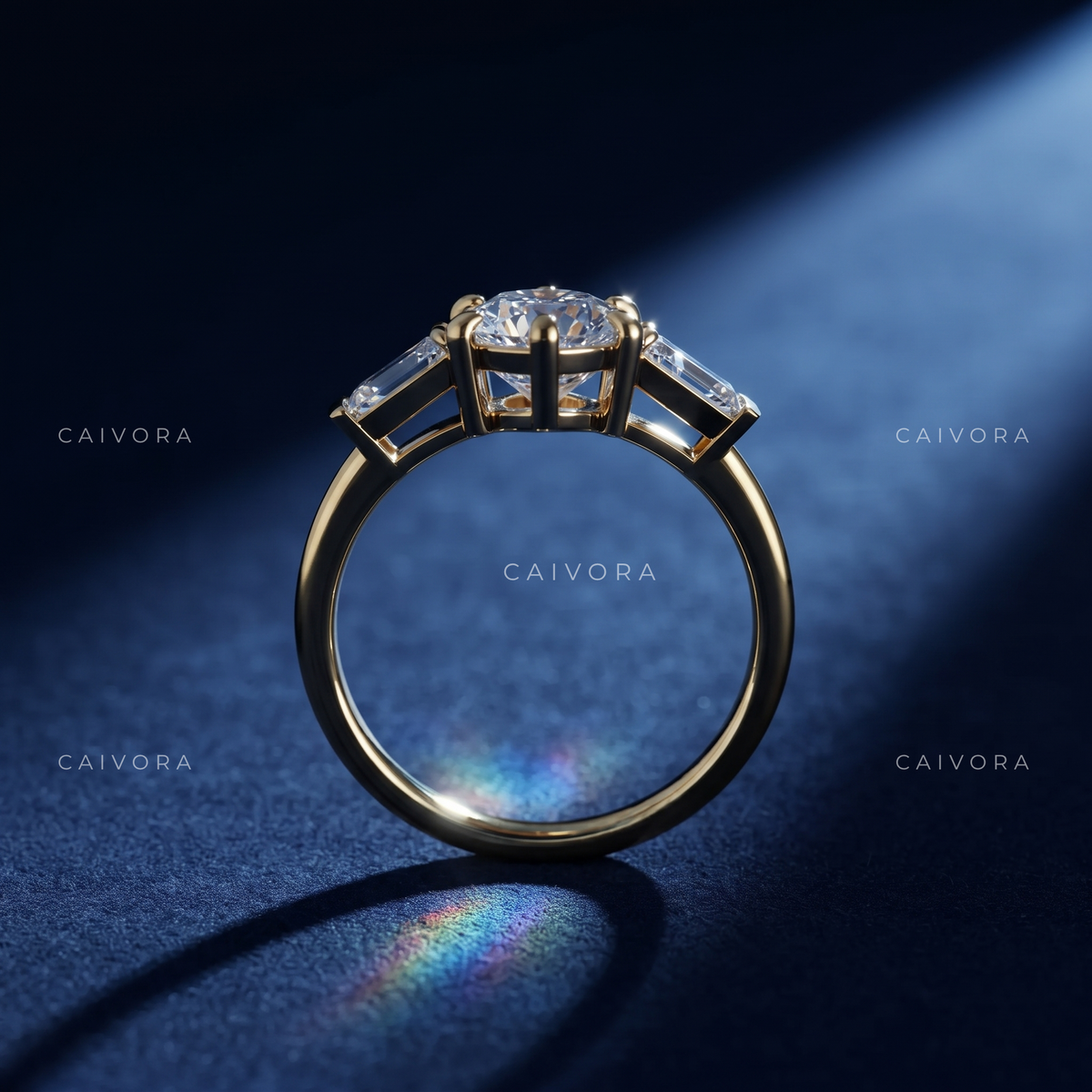 Sculpted Elegance with a Marquise Cut Center Diamond