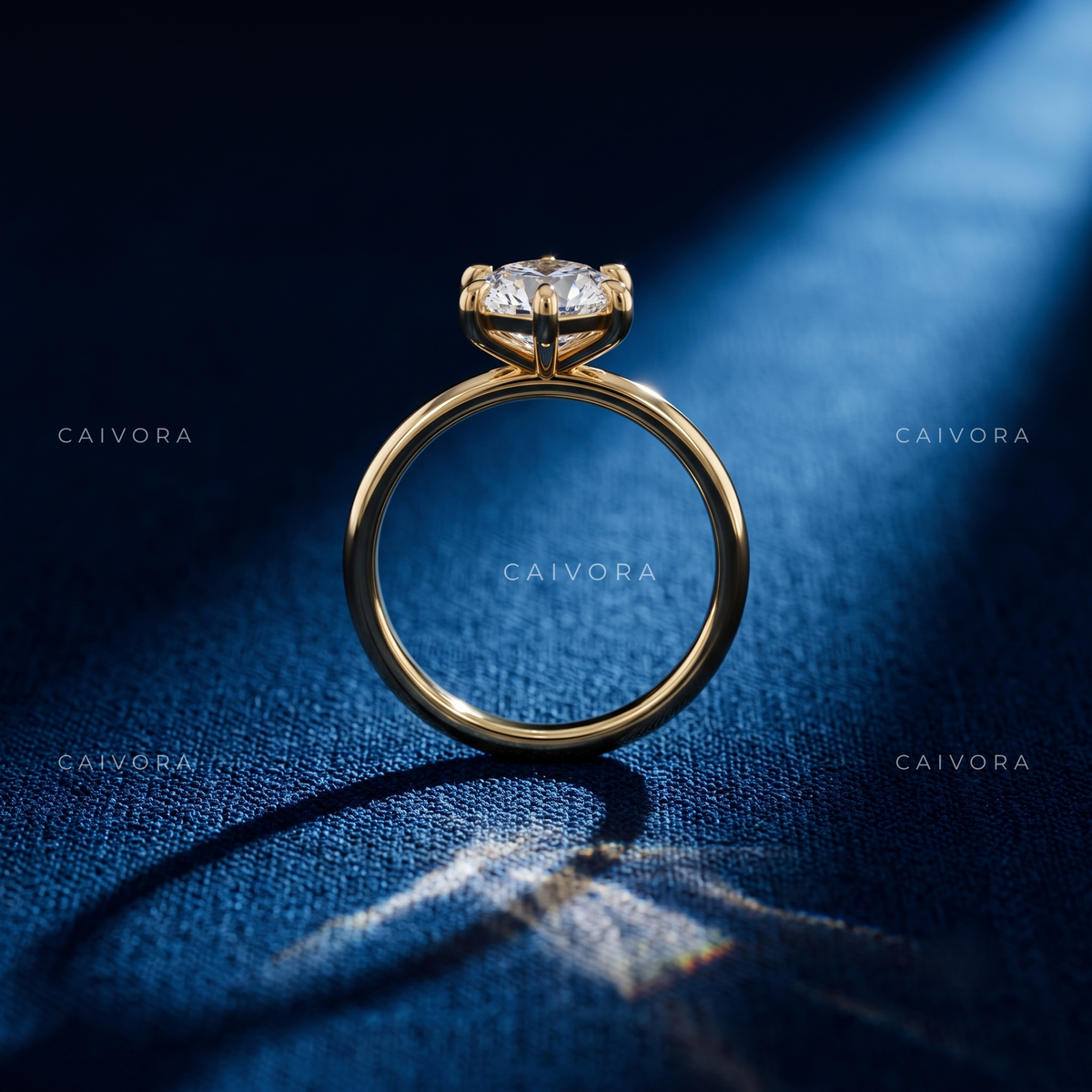 Elongated Step Cut Hexagon Four Prong Solitaire Engagement Ring