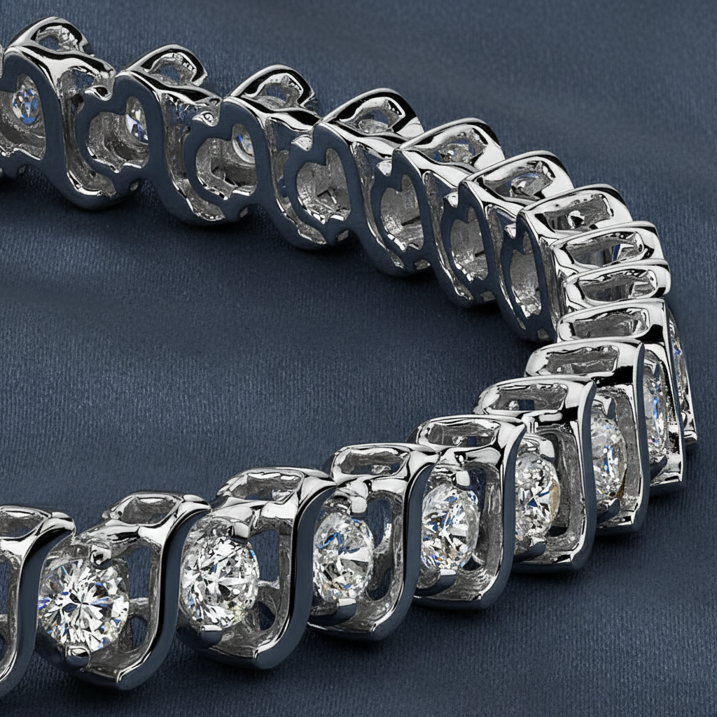 Elegant S-Link Diamond Tennis Bracelet