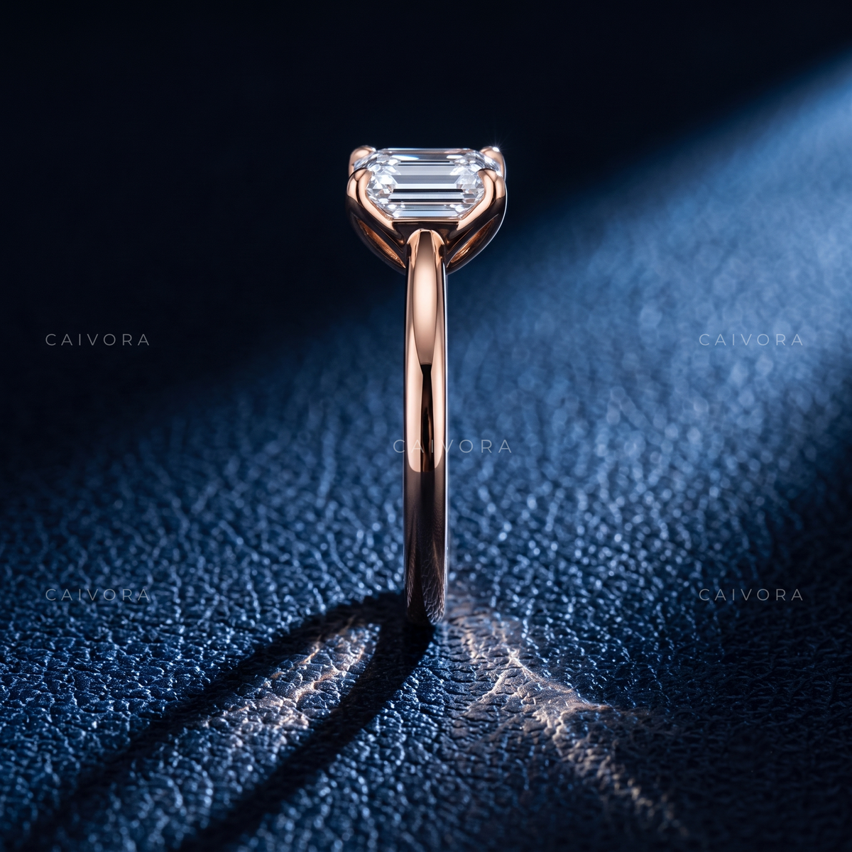 Asscher Cut Hidden Halo Pavé Tulip Engagement Ring