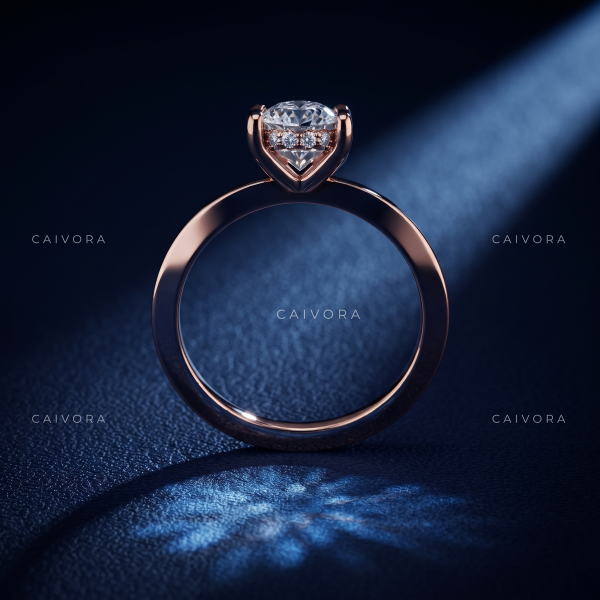 Graceful Sophistication with a Moval Cut Center Diamond