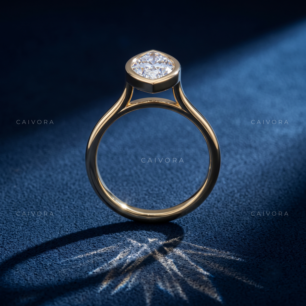 Marquise Diamond Modern Bezel Engagement Ring