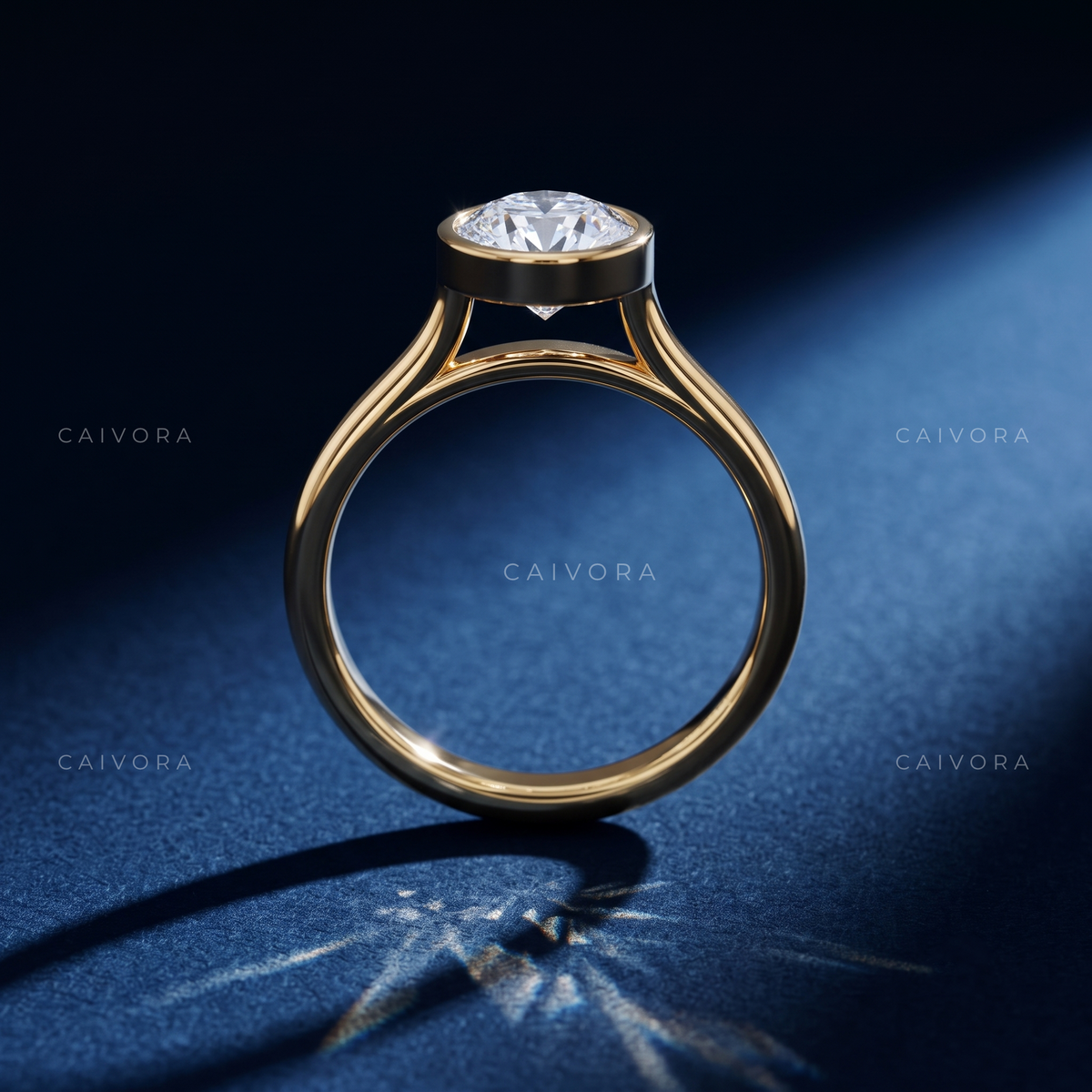 Moval Diamond Minimalist Bezel Engagement Ring