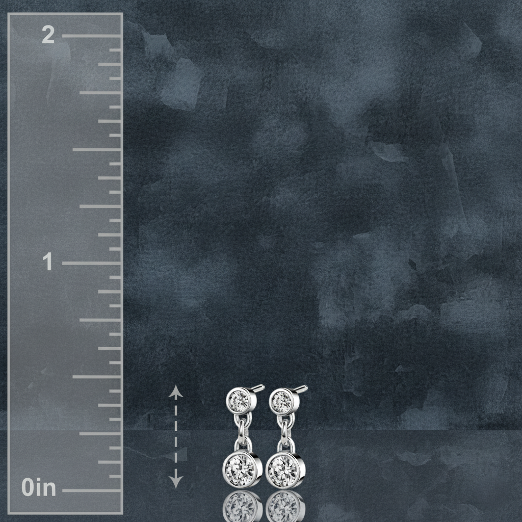 Elegant Bezel Diamond Link Earrings