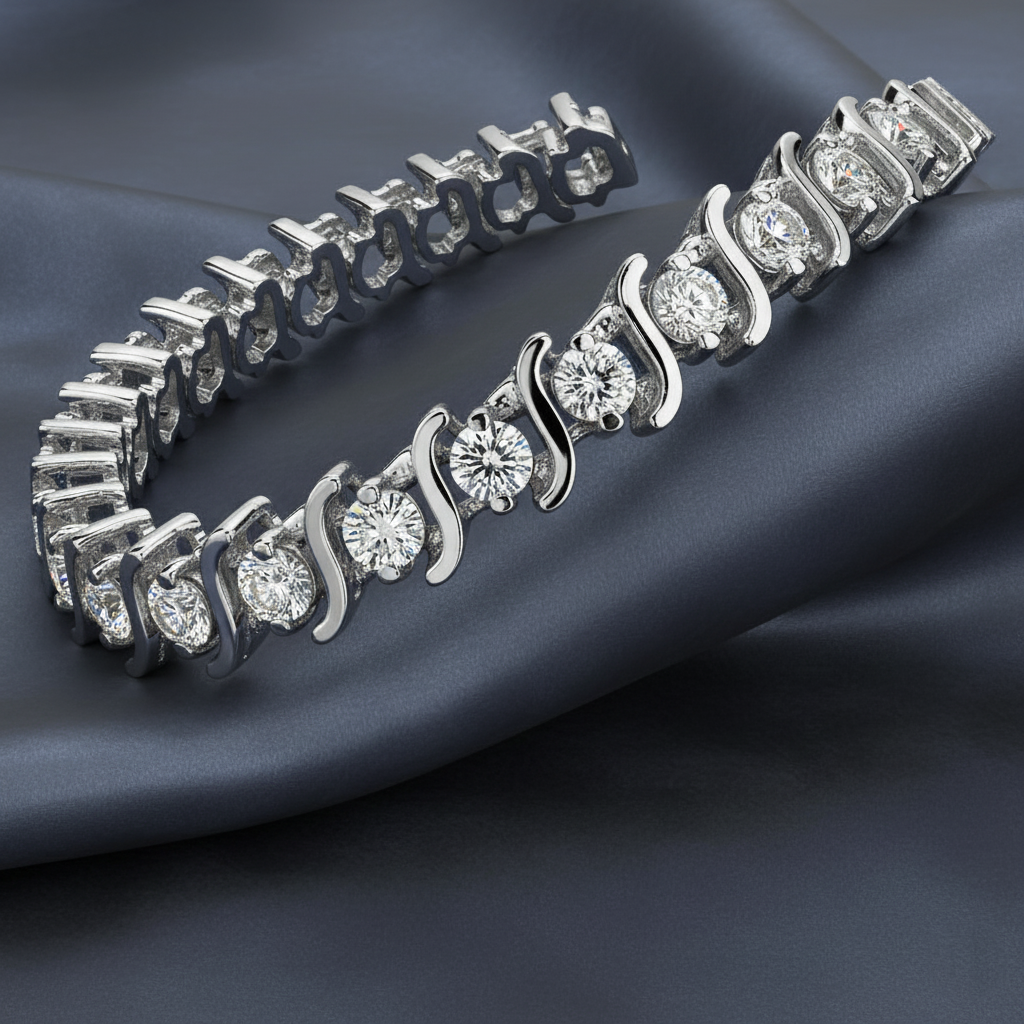 Elegant S-Link Diamond Tennis Bracelet