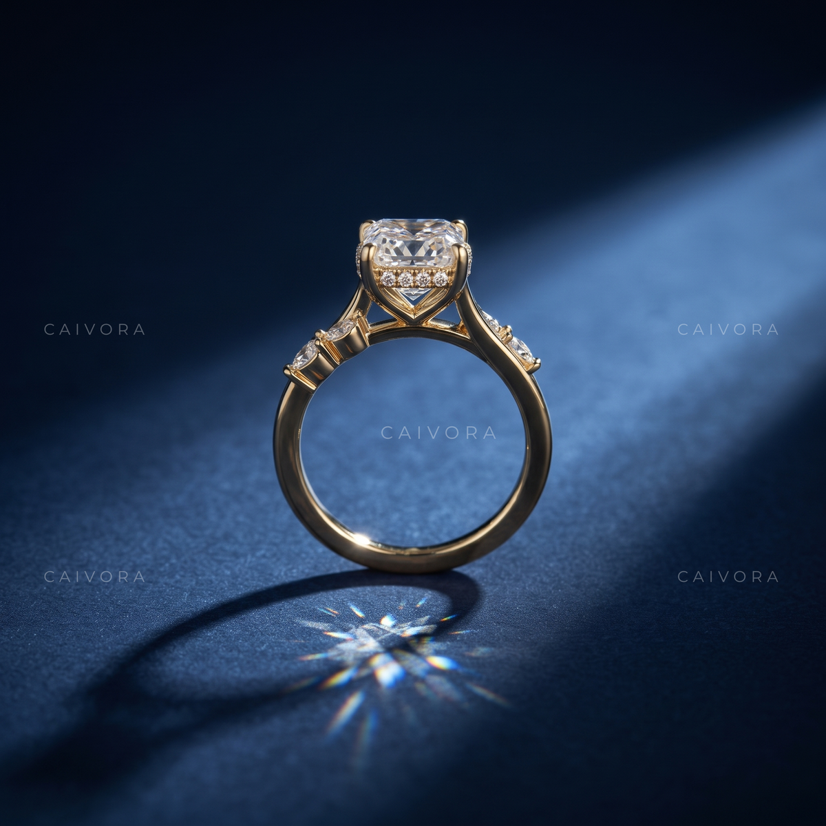 Priness Cut Vintage Inspired Diamond Engagement Ring