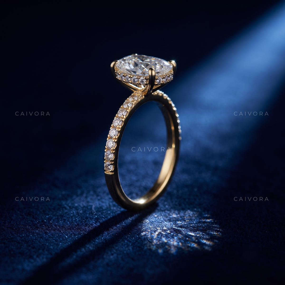 Sculpted Twist Engagement Ring with Radiant Cut Center Diamond