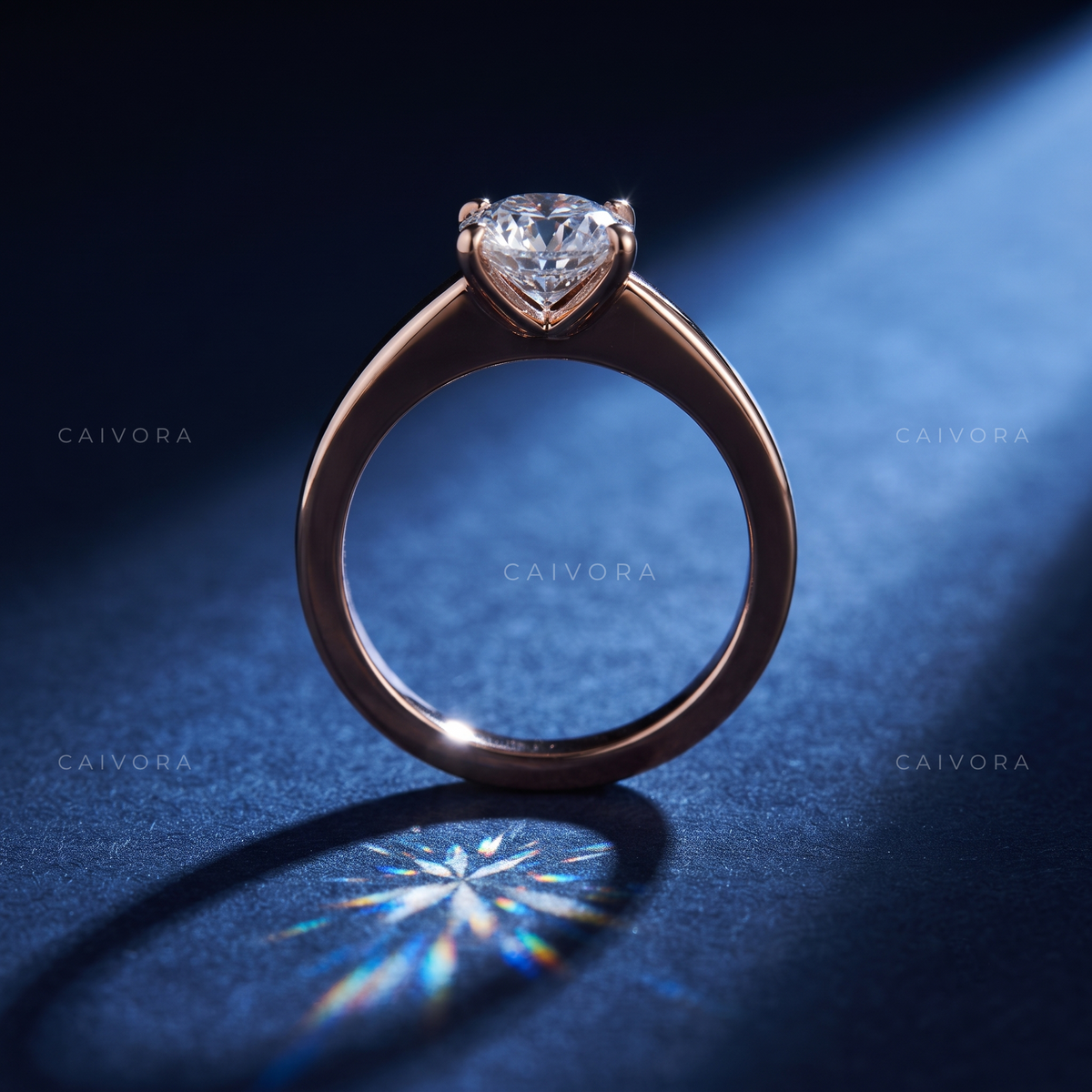 Moval Diamond Channel Setting Engagement Ring with Baguette Accents