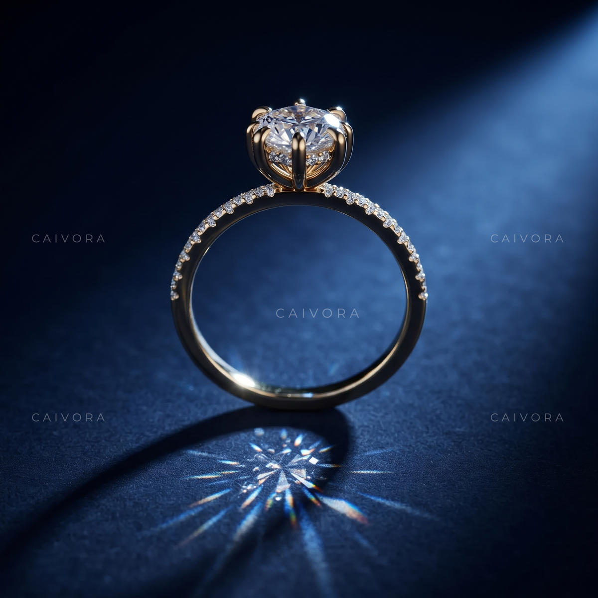 Pear Shaped Diamond Solitaire Engagement Ring