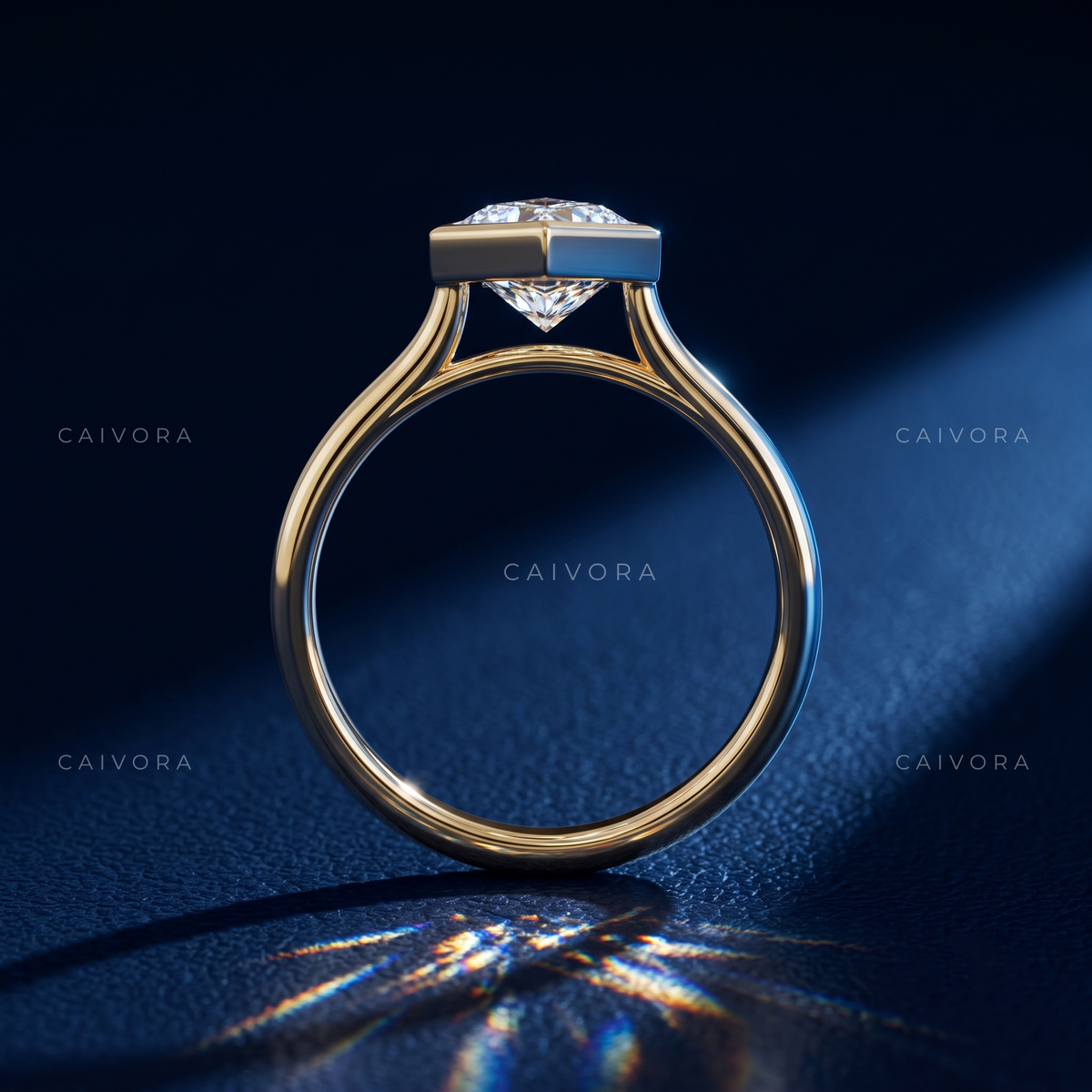 Dutch Marquise Diamond Bezel Engagement Ring