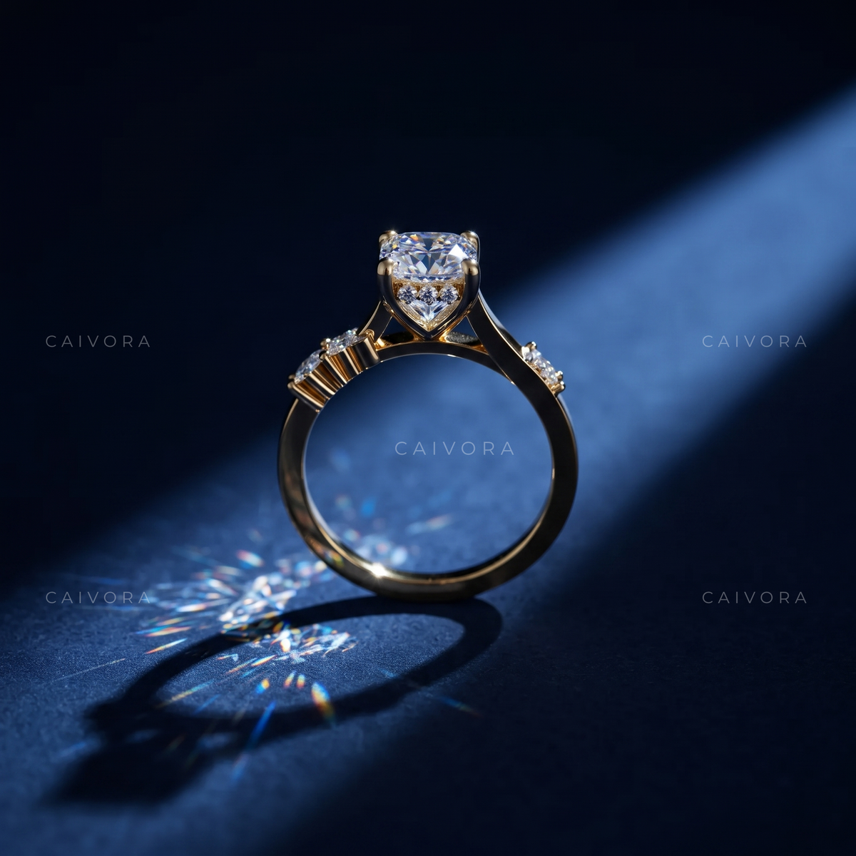 Cushion Cut Diamond Ring with Intertwined Twist Band