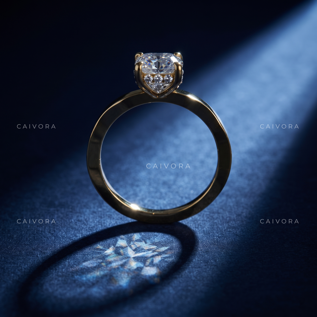 Heritage Bloom Kosina Engagement Ring Featuring a Cushion Cut Diamond