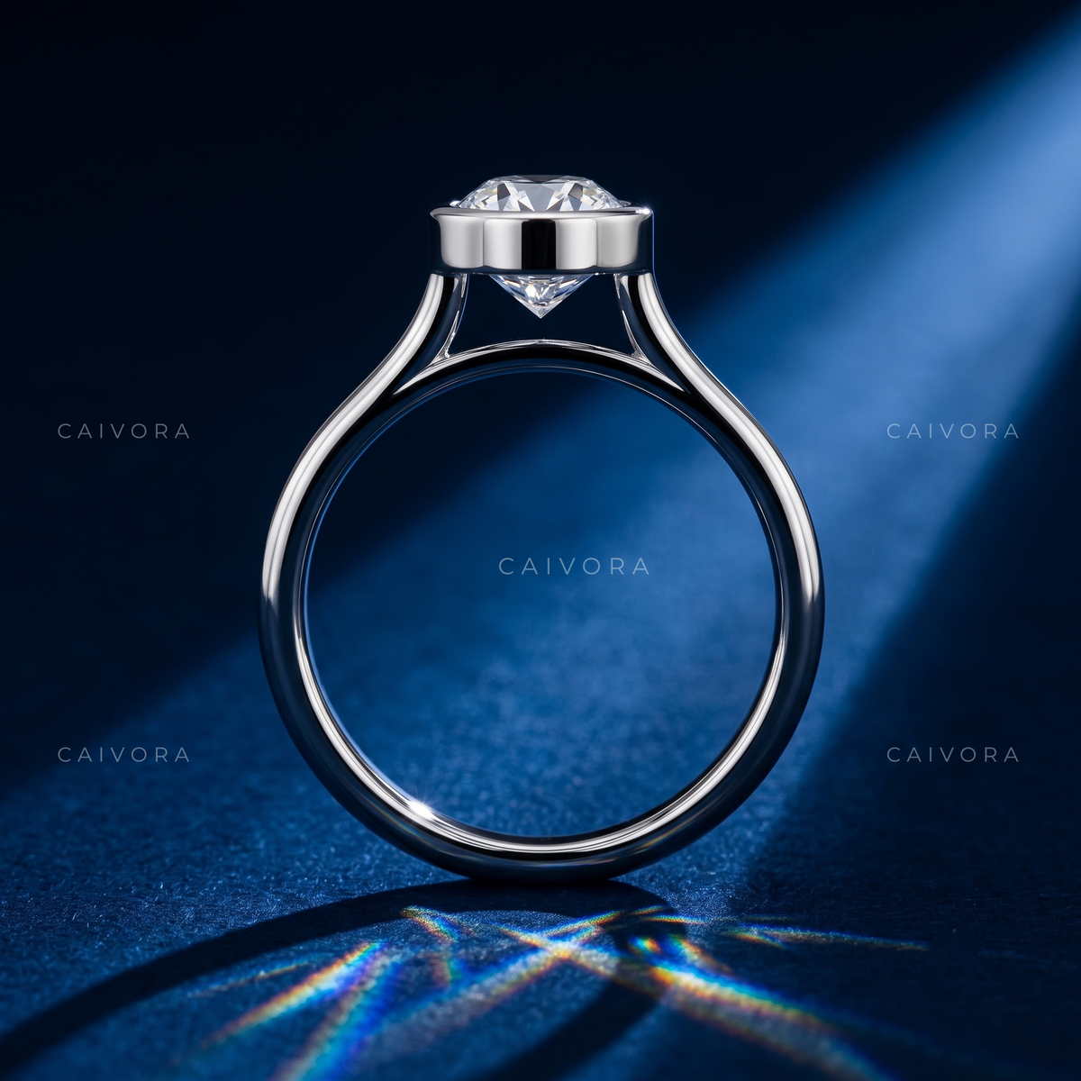 Old Mine Cut Bezel Set Engagement Ring