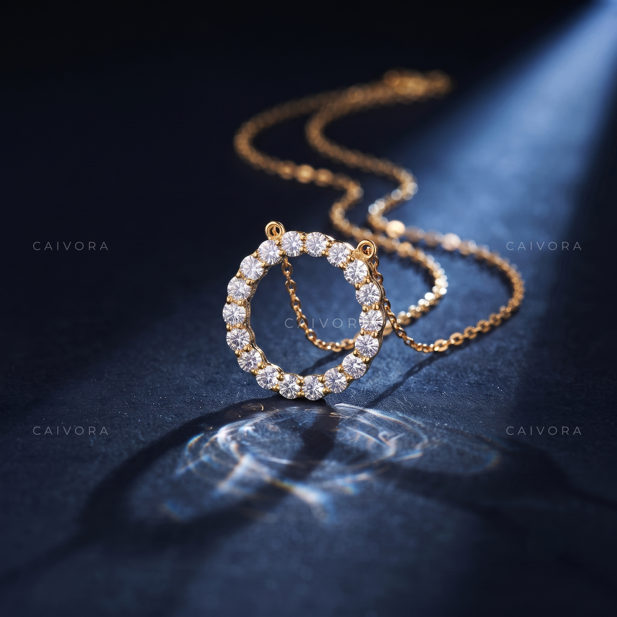 Round Lab-Grown Diamond Circle Pendant Necklace