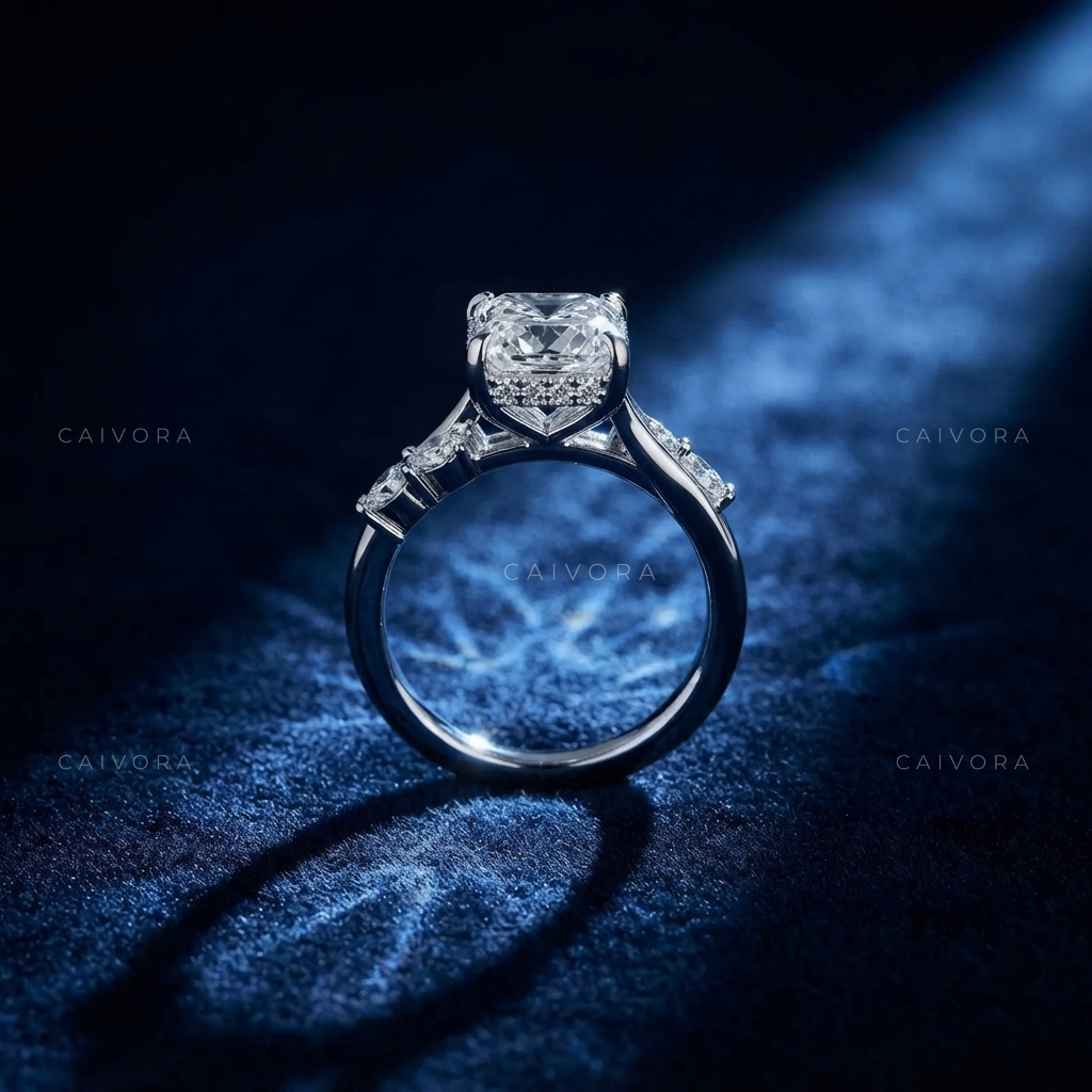 Asscher Cut Diamond Twist Engagement Ring