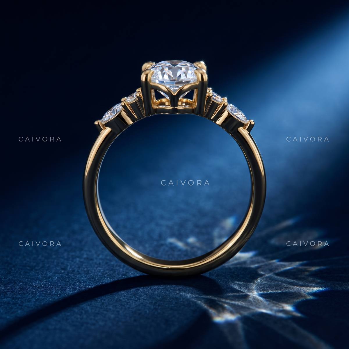 Latin-Inspired Diamond Engagement Ring with an Moval Center Stone
