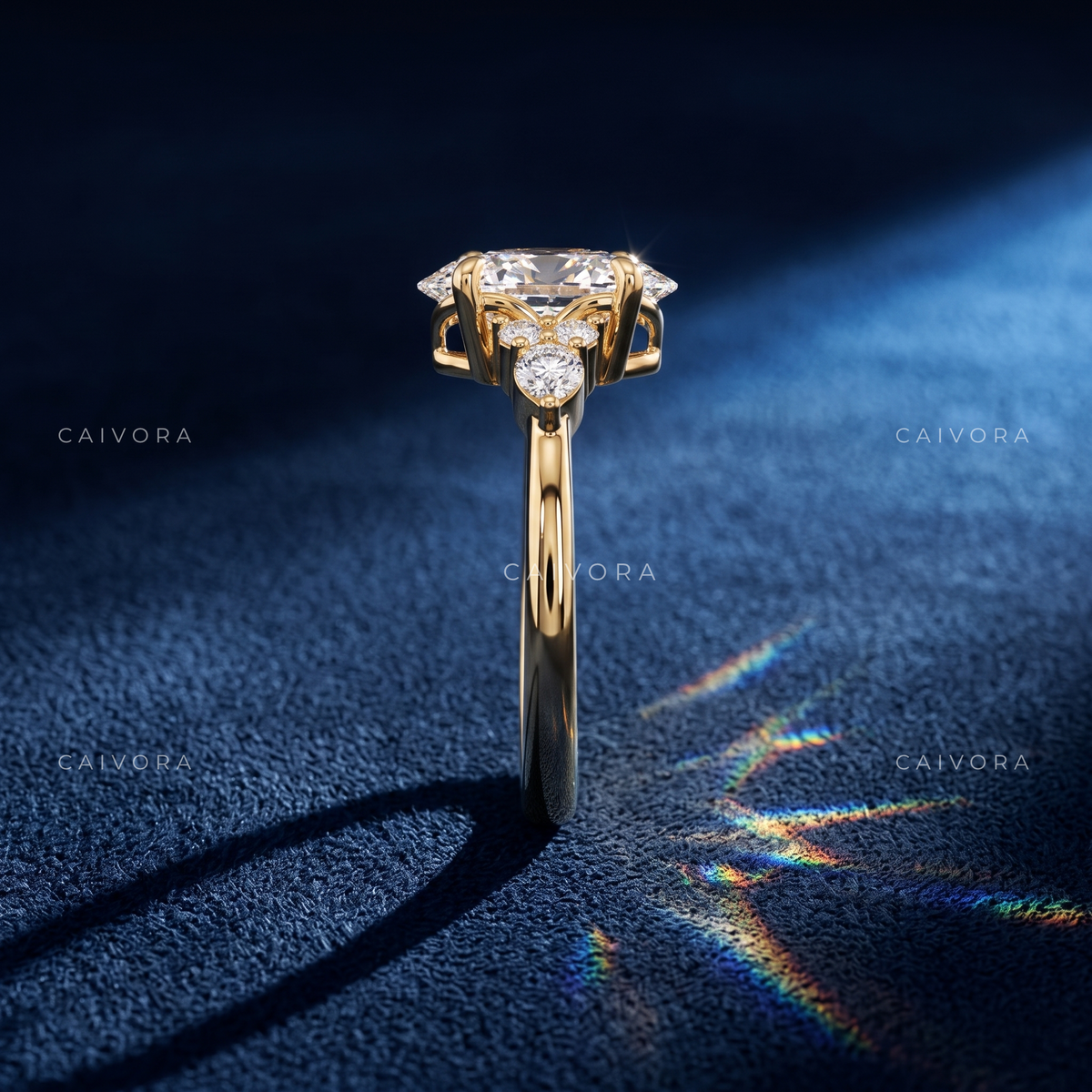 Distinctive Latin-Inspired Engagement Ring with an Oval Cut Center