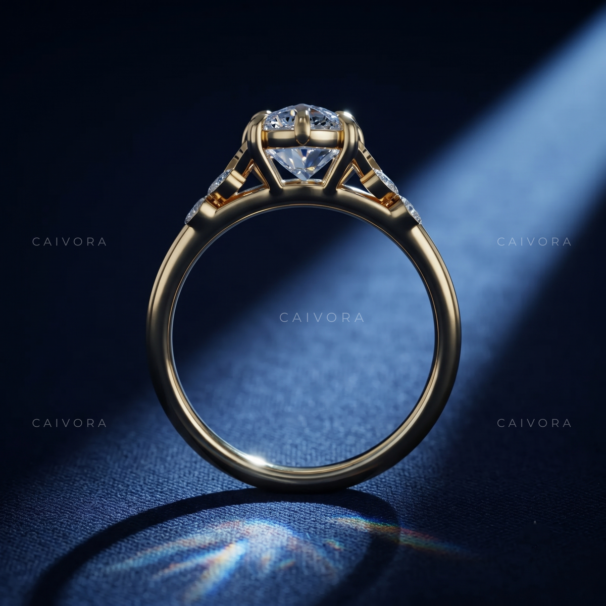 Pear Shaped Diamond Floral Engagement Ring with Marquise Accents