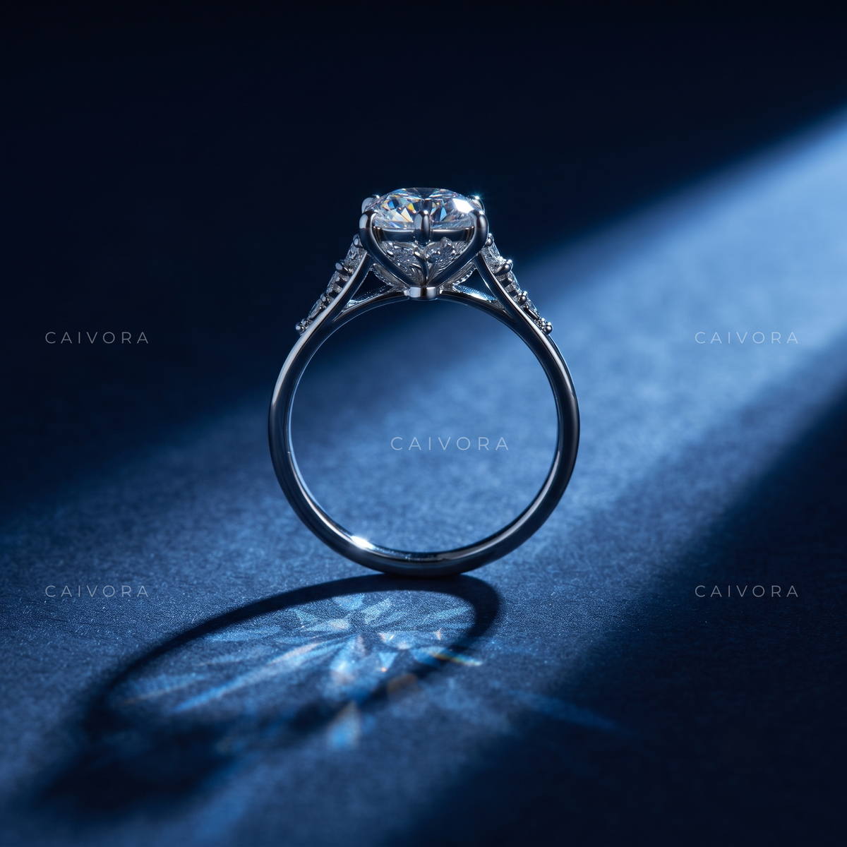 Evelora Sculpted Ring Showcasing a Dutch Marquise Diamond