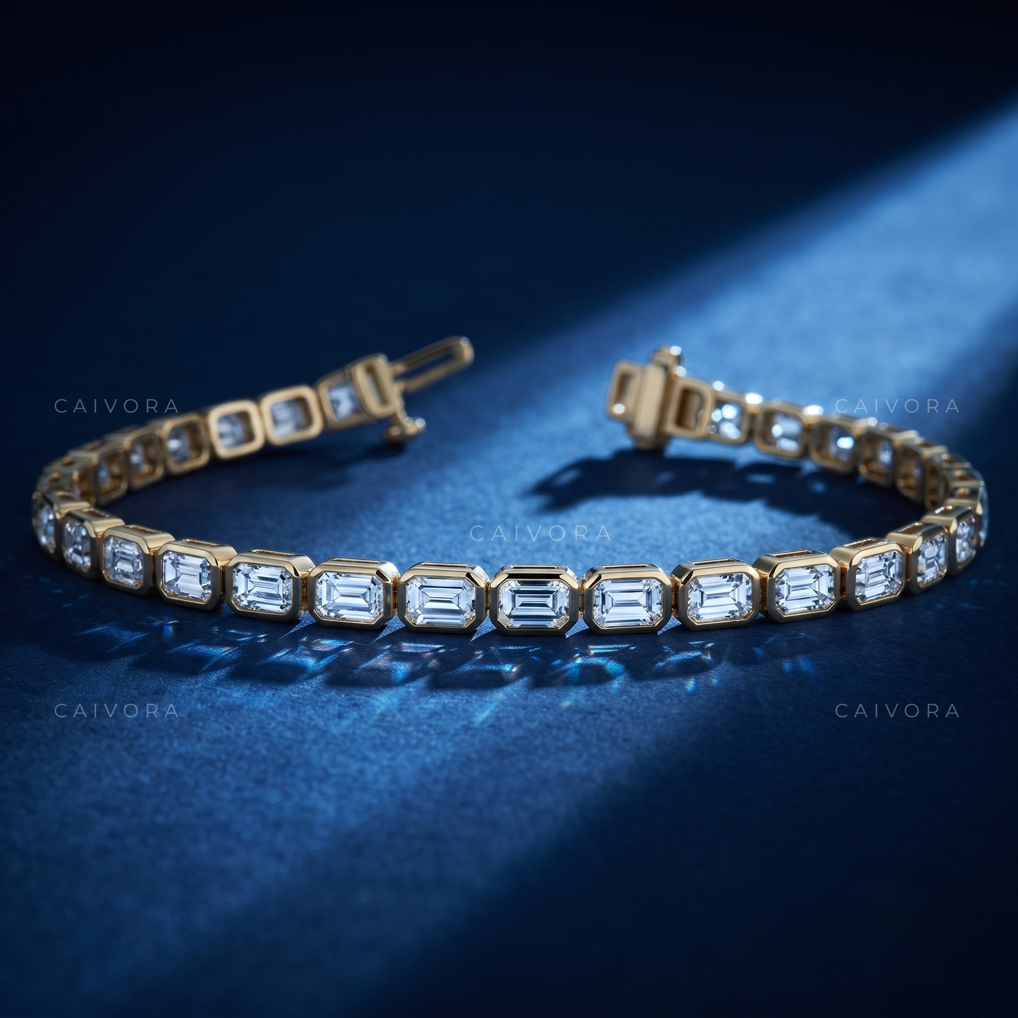 Emerald Bezel Tennis Bracelet